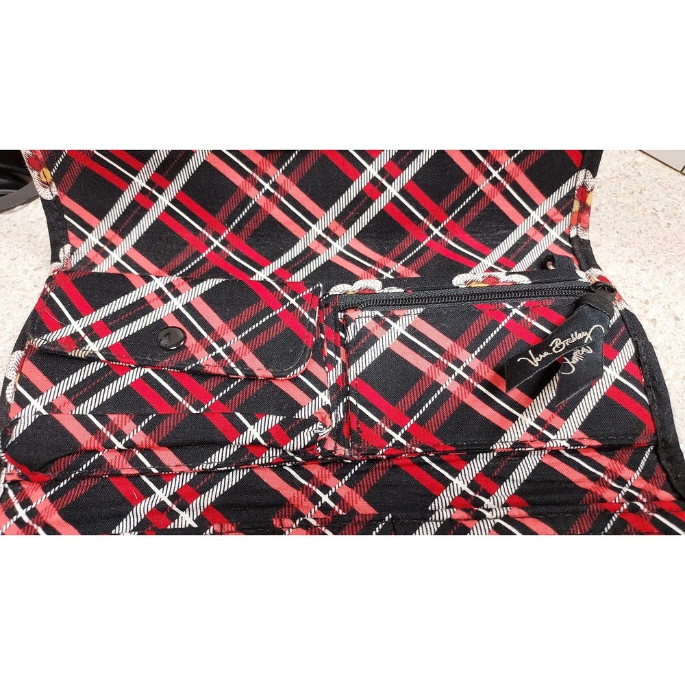 Vera Bradley Quilted Pirouette Crossbody Wallet Clutch Black Floral‎ Pockets - Picture 6 of 6